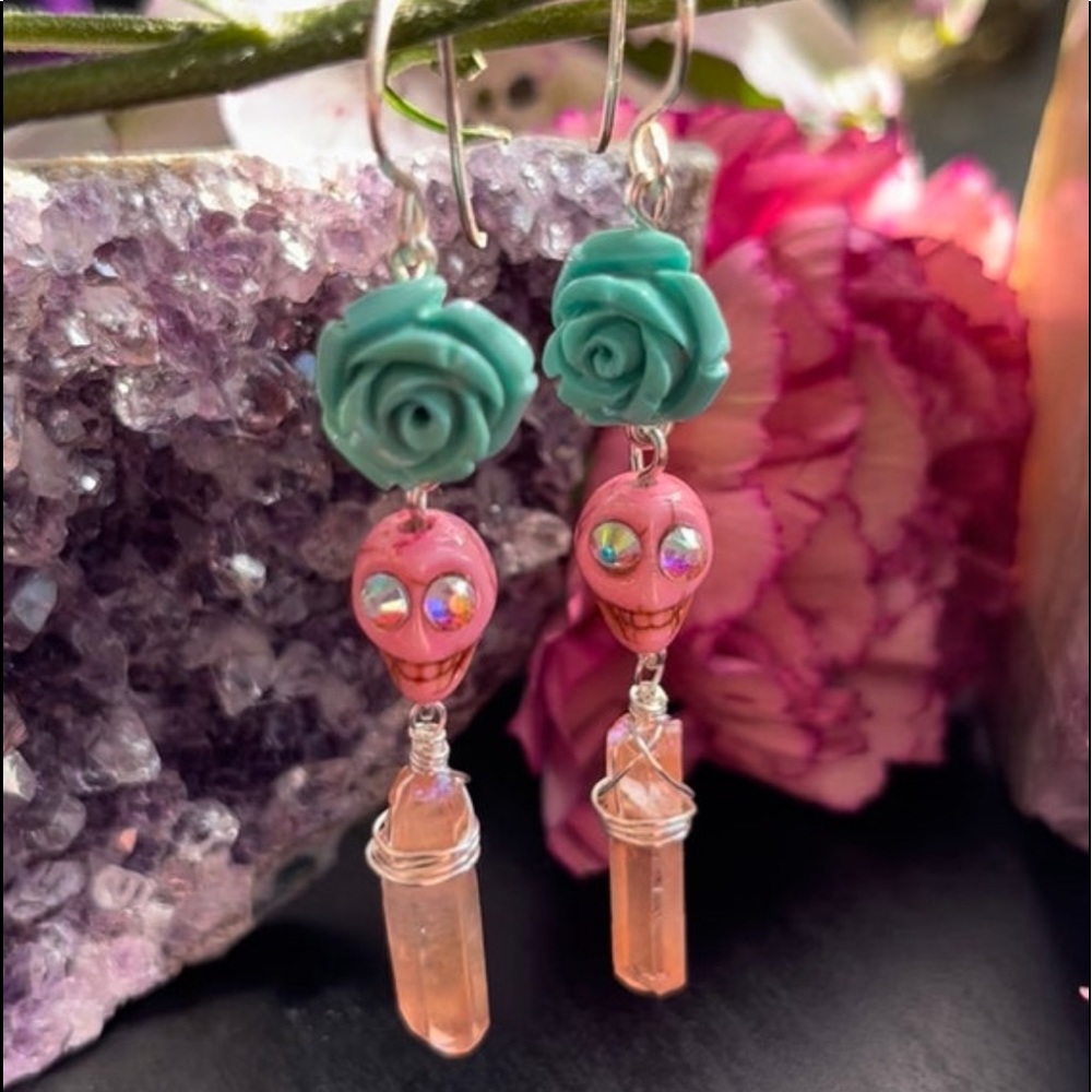 Dia de los muertos crystal Earrings